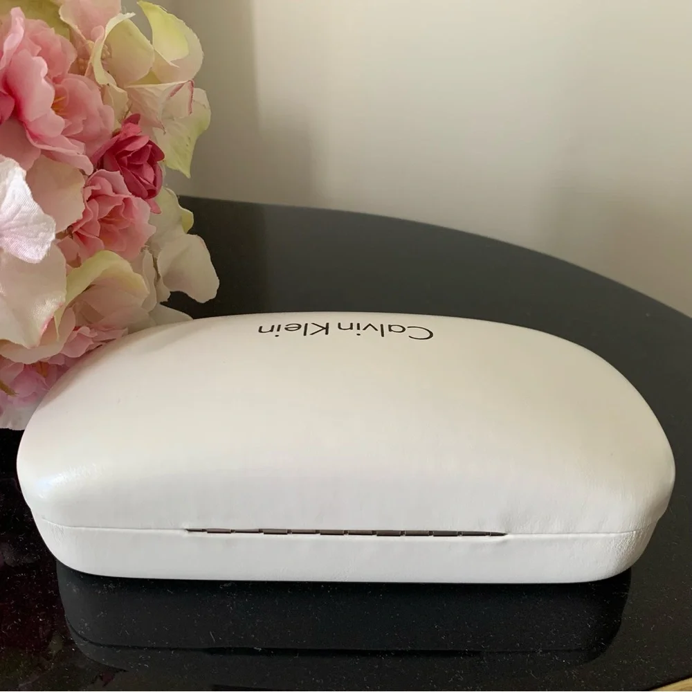 Calvin Klein White Sunglasses Case Only Black Interior Like New